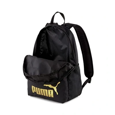 Imagen de PUMA Phase Backpack Mochilla, Unisex Adulto, Black/Golden Logo, Talla única