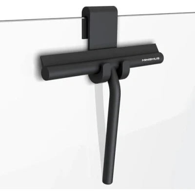Imagen de Minismus Limpiaparabrisas 21 cm con Gancho para Colgar Limpiacristales Ducha Limpia Mamparas Cristal Extractor de y Ventana Silicona Accesorios Baño (Negro)