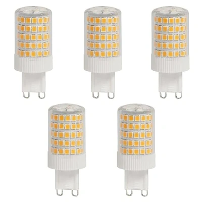 Imagen de bombillas LED G9 de 12W, G9, no regulables, color blanco cálido, 3000K, ahorro energía, equivalentes a halógenas 100W, sin parpadeo, paquete 5
