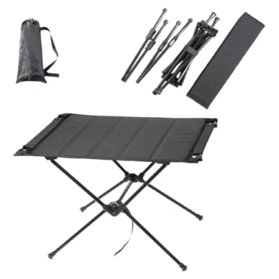 Imagen de Pincho Mesa Plegable Pequeña,0.65KG Ultraligero de Camping con Bolsa,Alto 39CM,para al Playa,Pesca,Aire Libre,Senderismo,Picnic,Jardin