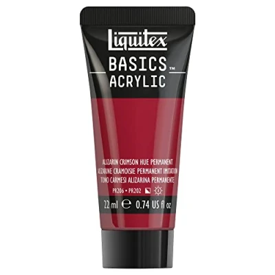 Imagen de Liquitex 8870440​ Basics Pintura acrílica Armesina de Alizarina, tono permanente, tubo 22 ml, resistente a la luz, impermeable, para pintar y decorar madera, metal, cerámica, plástico, lienzo