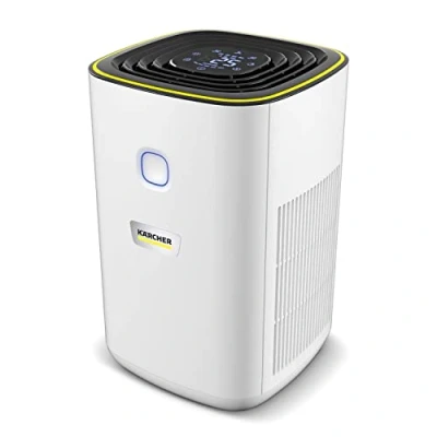 Imagen de Kärcher AF 20 Purificador de Aire, Caudal 220m3/H, Área 20m², Elimina Partículas con Tamaño 0,3mm como Polvo, Polen y Alérgenos, Temporizador, Modo Automático Nocturno, Blanco Negro