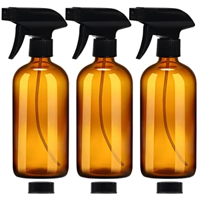 Imagen de Belle Vous Bote Spray Pulverizador Vidrio Ámbar Vacío y Rellenable (Pack de 3) Agua 500 ml Gatillo Duradero 2 Ajustes Chorro Producto Limpieza, Aromaterapia, Aceite Esencial