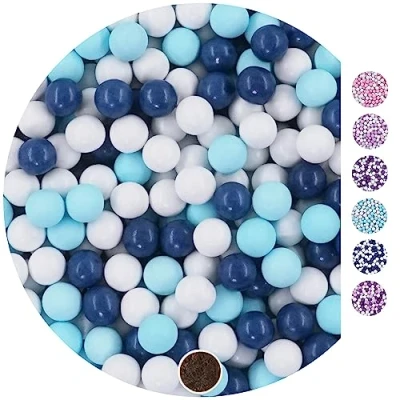 Imagen de EinsSein 1kg Bolas de Chocolate boda bautizo Mezcla blanco azul claro oscuro candy bar surtido choco corazones almendras caramelos bombones confeti detalles para invitados regalos