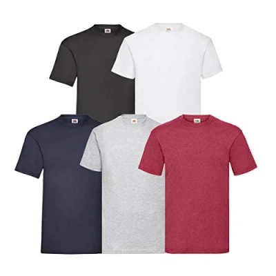 Imagen de Fruit of the Loom Pack de 5 Valueweight T, 1weiß1schwarz1navy1grau1h red, L