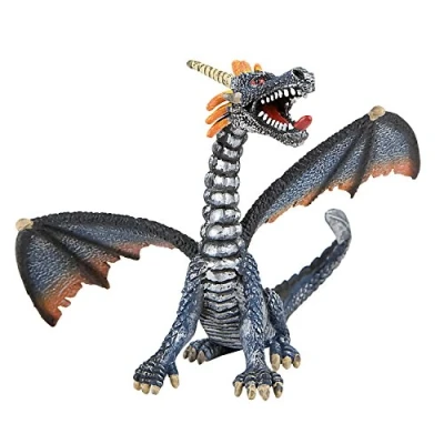 Imagen de Topper Bullyland 75594 Figura de Juego, dragón Sentado Azul/Plateado, Aprox. 11 cm Altura, Pintada a Mano, sin PVC, para Que los niños jueguen Forma imaginativa