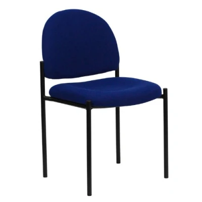 Imagen de Flash Furniture Silla De recepción Lateral Acero apilable cómoda, Espuma, acrílico, Tela Azul Marino, Conjunto 1