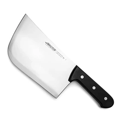 Imagen de Arcos Cuchillo Carnicero Cleaver Hoja Acero Inoxidable 8&quot; Mango Polipropileno Plateado istema Identificación Color Resistente y Higiénico erie 2900 Negro