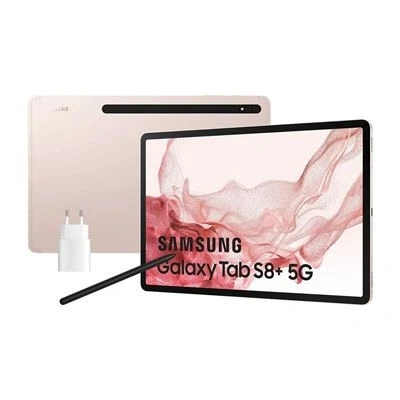 Imagen de Samsung Galaxy Tab S8+ con cargador Tablet de 12,4&quot; (8GB RAM, 128GB Almacenamiento, 5G, Android 12) Rosa Versión española