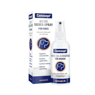 Imagen de Canosept Micro Plata Spray para Perros 75ml de Perro contra picores heridas Indoloro el Sin Aluminio &amp; coloidal Hidrata