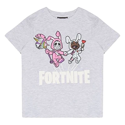 Imagen de Fortnite Bunny Trouble T Shirt, Kids, 7 15 Years, Heather Grey, Official Merchandise