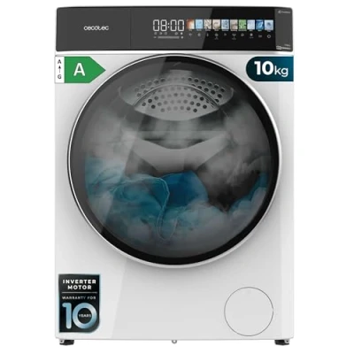 Imagen de Cecotec Lavadora 10 Kg Carga Frontal Autodosis Bolero DressCode 10900 Autodose Inverter FullColor A. 1400RPM, Bajo Consumo, Pantalla 10,3&quot;, 11 Programas, Motor Plus, Vapor