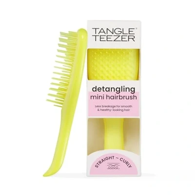 Imagen de Tangle Teezer el mini cepillo desenredante definitivo Suave con cabello mojado Dientes de dos niveles y mango cómodo Ideal para niños viajes Reduce nudos roturas Hyper Yellow
