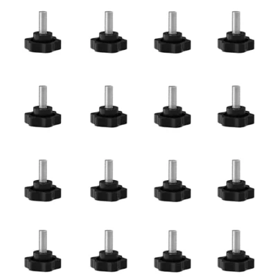 Imagen de SHULLIN tornillo de cabeza estrella M5, 16 unidades, estrella, moleteado, mango botón sujeción para máquina, equipo industrial (M5 x