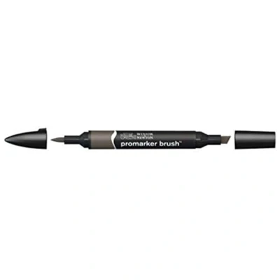 Imagen de Winsor &amp; Newton Promarker Brush Rotulador Doble Punta, Punta Pincel, Tinta Base Alcohol, Color Warm Grey 5 (wg5)