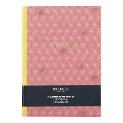 Imagen de Draeger Paris Cuaderno de notas (A5, a rayas, 3 unidades), color rosa y verde