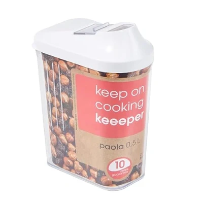 Imagen de Keeeper Paola Dispensador de Cereales, PE/PS, Blanco, 500 ml, 15 x 8 4.5 cm