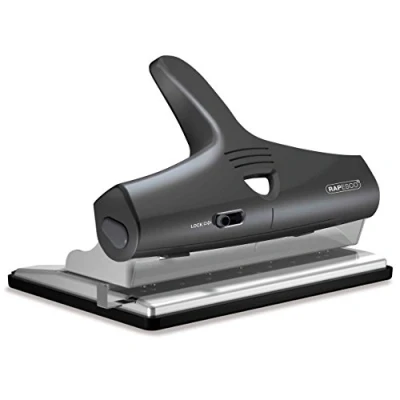 Imagen de Rapesco 1205 ALU Perforadora Ajustable para 2, 3 y 4 Agujeros, Capacidad 32 hojas, Negro