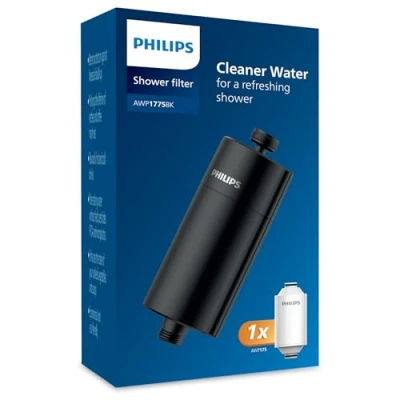 Imagen de Filtro de ducha en línea Philips Water con 1 cartucho, capacidad filtración 50.000 L, BLANCO, reduce hasta un 99% cloro, compatible todas las mangueras y grifos estándar