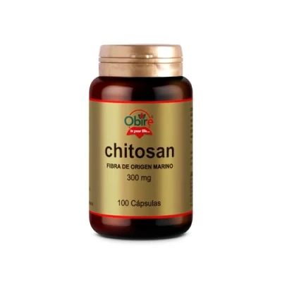 Imagen de Obire Chitosán 300 mg Complemento Alimenticio con Efecto Saciante y Reductor del Apetito Ayuda a Mantener Constantes los Niveles de Azúcar en Sangre 100 Cápsulas Pack 2 Unidades