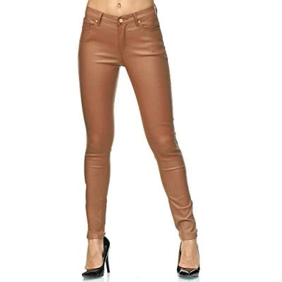 Imagen de Elara Pantalones Mujer Polipiel Push Up Chunkyrayan E621 3 Brown 44 (XXL)