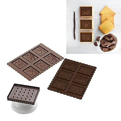 Imagen de Silikomart CKC04 Cookie GNAM Slim Kit para Hacer Galletas con cubertura en Chocolate