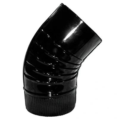 Imagen de WOLFPACK LINEA PROFESIONAL Codo Estufa Color Negro Vitrificado de 130 mm. 45.