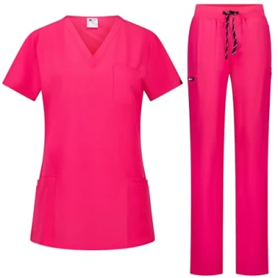 Imagen de B well Bella Damen Conjunto de casaca y pantalón unisex para profesionales sanitarios, ropa trabajo, con elastano, Rosa., S