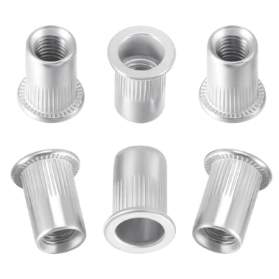 Imagen de HSeaMall Tuerca remachada de acero inoxidable Cabeza plana Inserto roscado Remache Casquillo Nutsert M8 Herramienta instalación 50PCS(M8 Type)