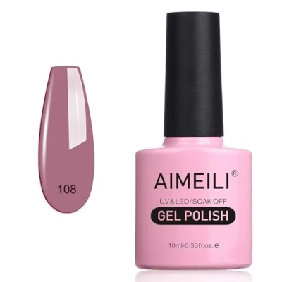 Imagen de AIMEILI Esmalte Semipermanente De Uñas Soak Off UV LED Gel Brown lilies (108) 10ml