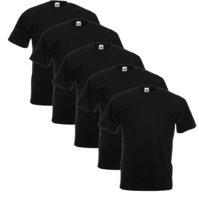Imagen de Fruit of The Loom Valueweight Set de 5 Camisetas Negro XL