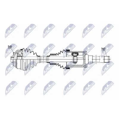 Imagen de NTY NPW BM 046 Árbol de transmisión Eje delantero, derecha 567 BMW: 5 GT