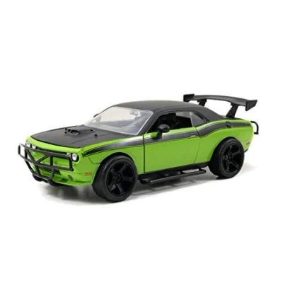 Imagen de Jada Toys Fast &amp; Furious Dodge Challenger SRT8 Off Road Coche de Juguete Die Cast para Abrir Puertas, Maletero y capó, Escala 1:24, Color Verde, (253203043)