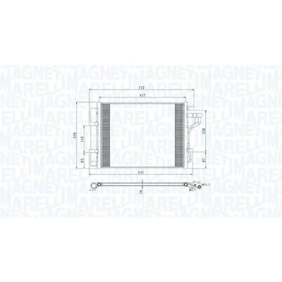 Imagen de MAGNETI MARELLI 350203802000 Condensador con secador 457x331,8x16 331,8 457 16