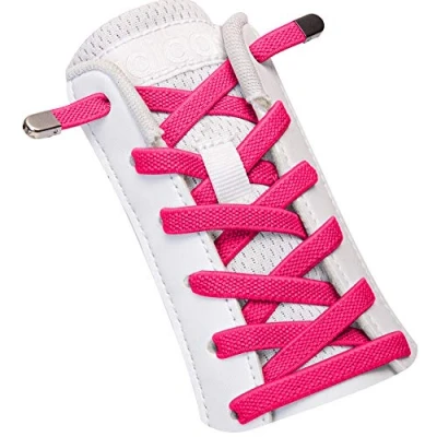 Imagen de SULPO Cordones elásticos sin atar, elásticos, con cierre de metal., rosa oscuro, Einheitsgröße