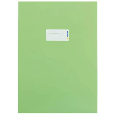 Imagen de HERMA 19752 Funda para cuaderno A4 de cartón verde claro, con campo rotulación papel estable y extra fuerte, protector cuadernos escolares, colores