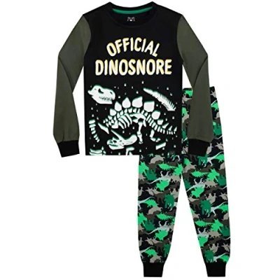 Imagen de Harry Bear Pijamas para niños Dinosaurio Ajuste Ceñido Negro 7 8 Años