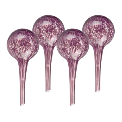Imagen de Relaxdays Globos de Riego Cristal, Set 4, 15x6 cm, Bolas para Regar Plantas, Autorriego Vacaciones, Negro, 15 x 6 cm