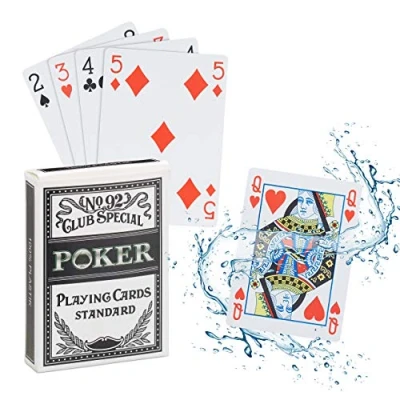 Imagen de Relaxdays 2 Barajas Cartas Póker Impermeables, Resistente al Agua, 108 Naipes, Texas Hold&#039;em, Profesional, Plástico