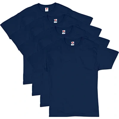 Imagen de Hanes Camisa para Hombre (4 Unidades), Azul Marino 4 Pack, M