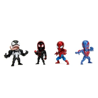 Imagen de Jada Toys Juego de 4 Figuras Spider Man Marvel (Spider Man, Venom, Miles Morales, 2099) coleccionables Metal, 6 cm Cada una, para Fans y coleccionistas a Partir 8