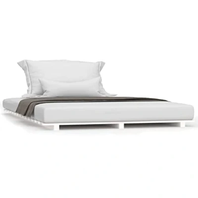 Imagen de vidaXL Estructura de Cama Madera Maciza Pino Blanco 120x190 cm