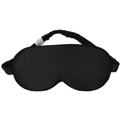 Imagen de Antifaz de Dormir Seda YUNCHI 100% Anti Luz Máscara Ojos Cómoda Suave Agradable para la piel Tela Morera Natural Pura y pp Algodón relleno Antifaces Mujeres Hombres (Negro)