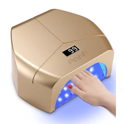 Imagen de Lampara UV LED Uñas 298W, con 72 Cuentas de Lámparas, uñas, equipada 4 Temporizadores y Sensores Automáticos, Lámpara Profesional Suelo Metálico Extraíble