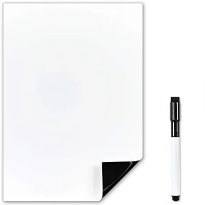 Imagen de Pizarra blanca magnética, de The Magnet Shop, tamaño A4, borrado en seco, flexible, con imán para nevera apuntar la lista compra y notas familiares