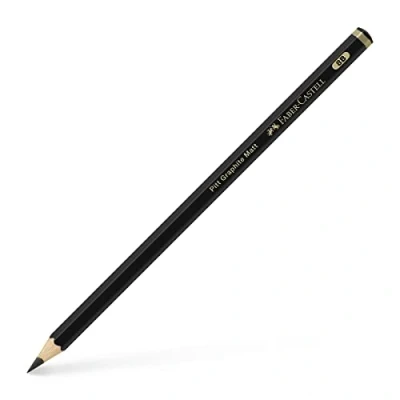 Imagen de Faber Castell 115208, Caja 12 lápices pitt grafito mate, 8B, Negro