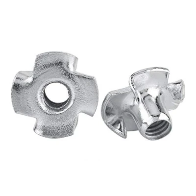 Imagen de 30pcs Tuerca de 4 Puntas Tuercas Dientes Tuecas con Garras Acero al Carbono T Prisionera para Carpintera M3 / M4 M5 M6 M8(M8£30 pcs)