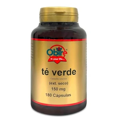 Imagen de Obire Té verde Puro 100% 150 mg. (ext. Seco) 180 Cápsulas Antioxidante y Antiinflamatorio Ayuda al Metabolismo