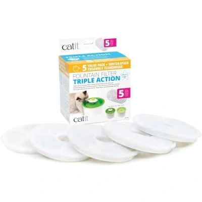 Imagen de Catit Cartucho Triple Acción para Bebedero, Fuente Gatos, 5 Unidades