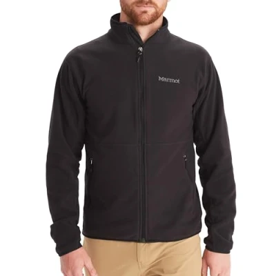 Imagen de Marmot Hombre Rocklin Jacket, chaqueta polar cálida, de exterior con cremallera completa, jersey transpirable y resistente al viento, Black, S